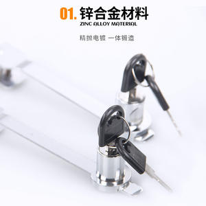 Serrated Lock Filing <b>Cabinet</b> Display Case <b>with</b> Sliding Glass <b>Door</b> Furniture Lock for Counter Bulletin Board Tobacco/Liquor Case - Product Image 1