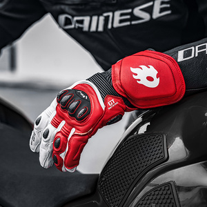 Gants de course CE de haute qualité en <span class=keywords><strong>cuir</strong></span> avec coque en fibre de carbone, coupe-vent, pour moto - Product Image 5