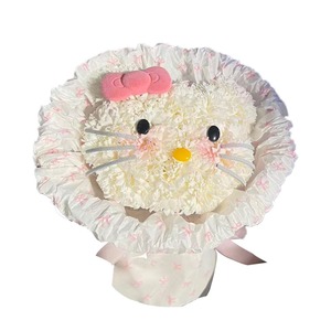 Cute Puppy Carnation Bouquet Style Artificial Flower Birthday Valentine Gift For <b>Girlfriend</b> - Product Image 1