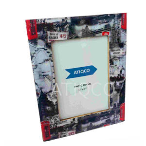 Cadre photo en bois Halloween promotionnel noir feu impressions géométriques cadres modernes designs uniques élégants Look classique - Product Image 5