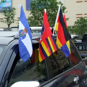 Пользовательский сублимационный Печатный полиэфирный двусторонний флаг на окно автомобиля с пластиковым шестом