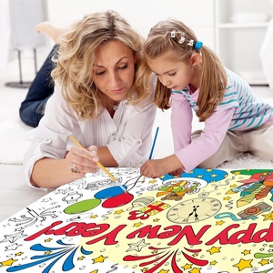 Poster <span class=keywords><strong>de</strong></span> coloriage personnalisé pour le Nouvel An, pages d'activités créatives, bannière, nappe, cadeaux <span class=keywords><strong>de</strong></span> fête pour la famille et les enfants - Product Image 4