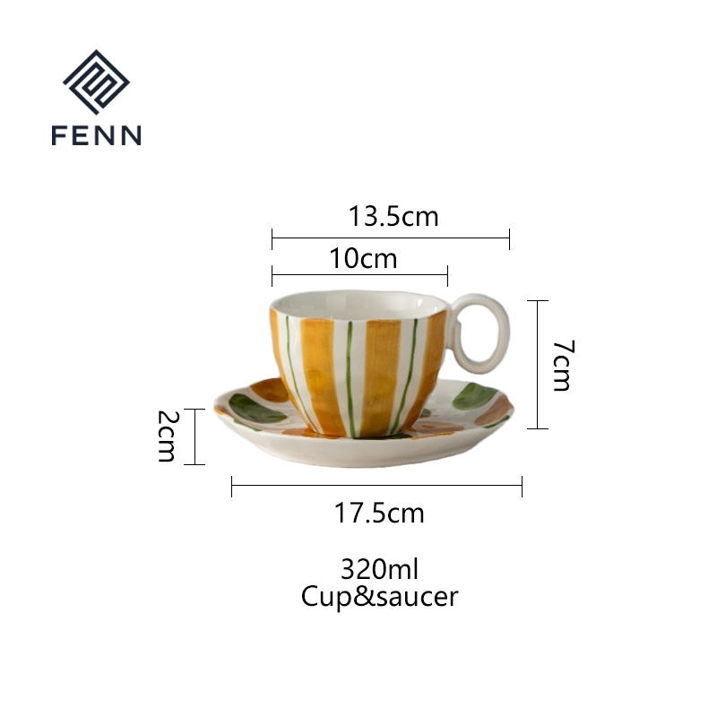 320ml cup and saucer- orange
