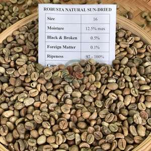 High Grade Vietnam Robusta Coffee <b>Beans</b> Size 16 A Plus 95-99% Purity Natural 60kg Bulk <b>Bags</b> Wholesale - Product Image 1