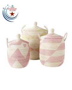 OEM Bamboo <b>Hamper</b> Laundry Seagrass <b>Storage</b> Basket with Lids <b>Hampers</b> for Laundry Seagrass Laundry Basket Made in Vietnam Best Pr - Product Image 2
