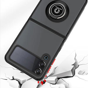 Qiying funda de teléfono móvil de PU de alta calidad para Samsung Z <span class=keywords><strong>Flip4</strong></span>/Z Fold4 soporte de anillo a prueba de golpes funda de coche embalaje al por menor - Product Image 4