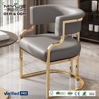 Chaise de salle à manger et de maquillage MYUZ 2026 de style moderne et épuré avec accoudoirs, mousse haute densité, idéale pour petit appartement, bureau à domicile ou bureau.