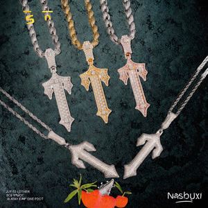 จี้รูปกางเขนมอยส์ซาไนต์ ดีไซน์ใหม่จาก J&C เงินแท้ 925 ชุบทอง สไตล์ฮิปฮอป พร้อมสร้อยคอเครื่องประดับคุณภาพสูง - Product Image 3