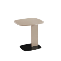 Meuble de salon moderne en travertin naturel, table d'angle avec base en métal, table d'appoint pour villa, hôtel, école, appartement