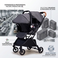 Poussette bébé pliable de haute qualité, pliage à une main, système de voyage compact et léger, prix de gros