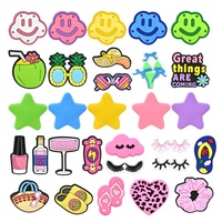 30 pièces/ensemble été PVC chaussures breloques rose fille chapeau sac nuage noix de coco sabots accessoires bricolage épingles décoration pour cadeau de noël