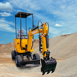 Excavadora de Ruedas HT10L HT10 de 1 Tonelada con Giro Cero de Cola, Certificación EPA Euro5, Excavadora Compacta con Neumáticos de Goma Pequeños para Construcción - Product Image 1