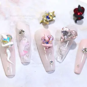 Nail Art Crystal Snake Alloy Shimmery Diamond Jewelry Fashionable DIY Manicure Nail Charms