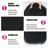 Cheveux Humains Naturels Bruts, Tissage Yaki Léger, Paquets Raides Crépus en Gros avec Frontal et Closure en Dentelle HD Transparente