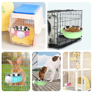 ชามอาหารและน้ำสำหรับแมวแบบถอดได้ ชามอาหารสัตว์เลี้ยงขนาดเล็กแบบถอดประกอบได้ ชามแขวนในกรงสัตว์เลี้ยงพร้อมสแตนเลส - Product Image 2