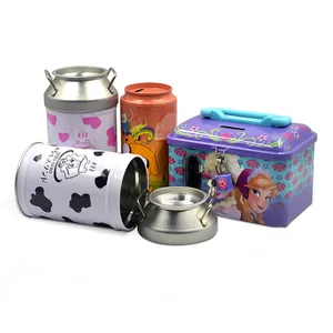 Custom Round Money Saving Tin Money Box Metal Tin Can Coin Bank