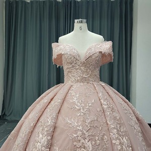 Vestido de Quinceañera Lsany233, Vestido de Fiesta de Cumpleaños para Niñas, Cuello en V, Encaje, Flores, Princesa, Rosa, Talla Grande - Product Image 4