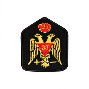 Patch maçonnique du 33e degré à bas prix, Aigle à double tête, brodé à la machine, thermocollant, sans couture - Product Image 1