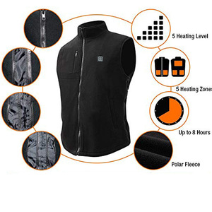Stock Men's Windproof Casual Thermal <strong>USB</strong> Waistcoat 5 Areas Adjustable Temperature <strong>Heated</strong> Vest Zipper Closure Winter <strong>Gilet</strong> - Product Image 4