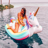 Waterhan 2026 Nouveau style rose Chaise à bascule licorne multifonctionnelle Jouet gonflable en PVC Bouée de natation Flotteur géant d'été