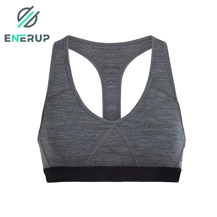 Enerup 맞춤 플러스 사이즈 메리노 양모 코튼 여성 원활한 스포츠 요가 앙상블 soutien gorge grande taille 펌핑 strappy 브래지어