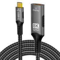 A412 8K Typ-C zu HDMI Adapter 8K/240Hz HDR Geflochtener Kupfer Stecker-zu-Buchse Konverter für Laptop Monitor TV Projektor