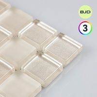 Mosaïque de verre cristal BJD Manhattan, design de surface mixte en perles, style européen, carré 300x300mm, pour mur de fond d'espace commercial