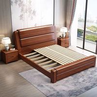 Lit en bois de style nordique moderne pour couples, vente chaude, taille king