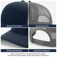 Casquette Trucker personnalisée à six panneaux en maille respirante, visière arrière incurvée, réglable, à fermeture snapback, frontale vierge, style baseball, pour usage extérieur et décontracté