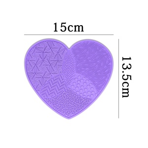 Heart-shaped <b>Silicone</b> Scrubbing Pad Eco-friendly Tear-resistant Soft Dual-use Makeup Brush Beauty Sponge Powder Puff Cleaning - Product Image 2