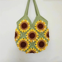 Sac à main en fleurs au crochet fait main, design personnalisé PH2016, sac à main en fleurs pour femmes, sac fourre-tout en macramé