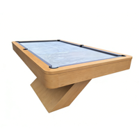 Table de billard professionnelle personnalisée de 9 pieds, moderne et luxueuse, avec plateau en ardoise et pieds en bois robustes, cadre en bois massif, pour club et bar