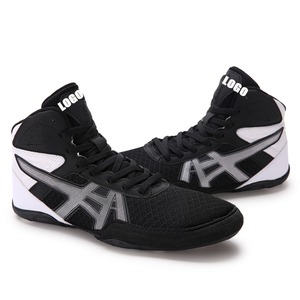 Chaussures de lutte professionnelles blanches personnalisées chaussures de sport d'été légères maille faire votre propre marque pour la boxe baskets de gymnastique - Product Image 3