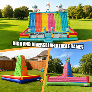 קיר טיפוס מתנפח מסחרי חיצוני ומגדל לילדים ומבוגרים, ניתן להתאמה אישית בגודל ובצבע, התקנה קלה - Product Image 5