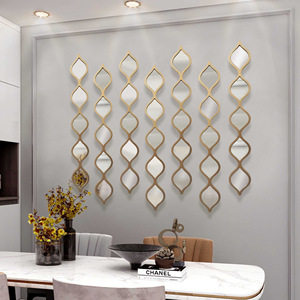 Specchio da Parete in Metallo in Stile Art Déco, Decorazione Artistica in Ferro dalla Semplicità Moderna, Arredo a Tema Natura per <span class=keywords><strong>Casa</strong></span>, Soggiorno e Camera da Letto - Product Image 2