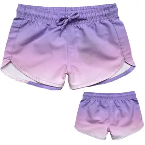 Novo estilo de secagem rápida logotipo personalizado 100% poliéster roupa de banho para meninas shorts de praia para meninas