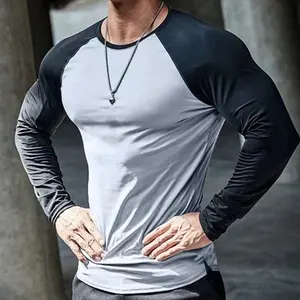 Custom Longsleeve Men Large Size 260 Gsm 100% Polyester Activewear Printing Sportswear Gym T Shirt