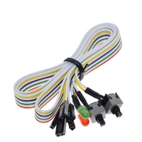 1 pièce Câble d'alimentation pour carte mère PC 65 cm, fin, avec interrupteur marche/arrêt et réinitialisation, et voyant LED, bouton-poussoir de réinitialisation d'alimentation PC