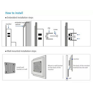 13,3 Zoll 1920*1080 Industrial Display Panel Mount Monitor Eingebetteter kapazitiver Touchscreen-Monitor mit USB-HD-MI VGA-Anschluss - Product Image 4