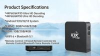 Decodificador TDX Android 7.1 OTT con Procesador de Cuatro Núcleos, Decodificación 4KP60 Ultra HD, Wi-Fi de Doble Banda y para