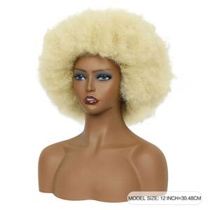 FH Mujer Peluca sintética Transpirable Rubio 613 Afro Peluca sintética simulada - Product Image 3
