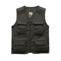 100% coton hommes Multi poches Cargo gilet pour escalade tir photographie crochet pêcheur journaliste pêche gilet gilet