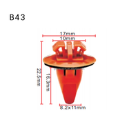B43 Rivet poussoir en plastique nylon Rivet à pression