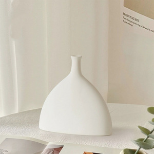 Vase en plastique en forme d'éventail, mélamine blanche, pour arrangement floral, décoration de salon, ornement de table à manger, accessoire de photographie - Product Image 5