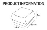 Boîte d'emballage pour hamburgers à emporter non pliable, boîte d'emballage pour produits de boulangerie, boîtes en papier, boîte à takoyaki, boîte à hamburger