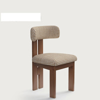 Chaises de salle à manger en bois confortables avec pieds en bois et assise en tissu bouclé de laine, idéales pour restaurants, hôtels et mariages, avec coussin rembourré
