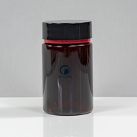Bouteille cylindrique ronde en PET de 150 ml avec bouchon moleté doré de 45 mm, conteneur en plastique de qualité alimentaire pour capsules, compléments alimentaires, emballage de bonbons