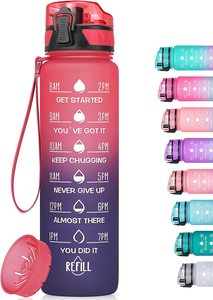 Bottiglia d'Acqua in Tritan Senza BPA da 1000ml con Logo Personalizzato, Bottiglia in Plastica Tritan da 32 oz con Tappo a Vite, Bottiglia Motivazionale OEM - Product Image 2