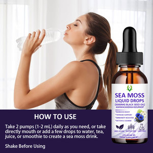 ยาหยอดน้ำมอสทะเล5000มก. สารสกัดจากน้ำมันวิตามินสีดำสกัดจาก Ashwagandha สนับสนุนการดีท็อกซ์ทำความสะอาดสำหรับผู้ชายผู้หญิงฉลากส่วนตัว - Product Image 3