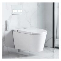Ensemble de toilettes intelligentes en céramique sans bride, design moderne, écologique, pour salle de bain, toilettes murales intelligentes